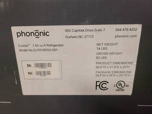 lot 160 image: Evolve 1.8 Cu. Ft. Medical-Grade Compact Refridgerator ELR018SSA