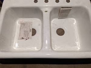 lot 156 image: New porcelain sink never installed...