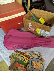lot 195 image: Toys guitar and Cooler...