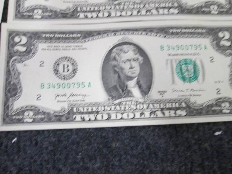 lot 366 image: 6- Sequential Uncirculated $2 Bills...