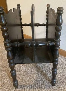 lot 36 image: Ornate Vintage Magazine Rack 16.5-inches x 17-inches x 10-inches