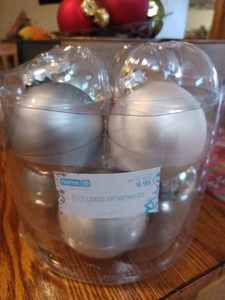 lot 58 image: Four Containers of Christmas Bulbs and an Individual Square of Christmas Wrap