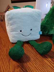 lot 62 image: Two Plush Toys and a Wooden Basket