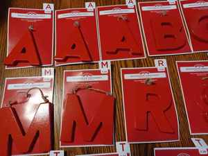 lot 70 image: 12 New Monogram Wooden Letter Ornaments