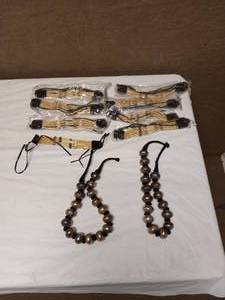 NEW HANDMADE TRADITIONAL 4 ROW HAIRPIPE TRIBAL CHOKER NECKLACES