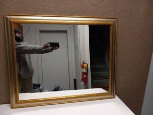 LARGE GILDED WOOD FRAME MIRROR