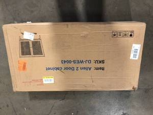 lot 10 image: wetiny Natural rattan 2 door cabinetwith 1 Adjustable Inner ShelvesrattanAccent Storage Cabinet   Customer Returns See Pictures