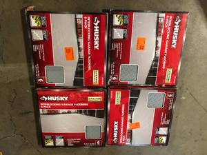 lot 47 image: Lot of Husky Gray 18 x 18 x 2.1 Thick PVC ExerciseGym Flooring Tiles (6 TilesCase) (13.95 sq. ft.)  Customer Returns See Pictures