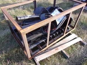 New Skid Steer Mount Mower King Auger w 6, 12 and 14 bits