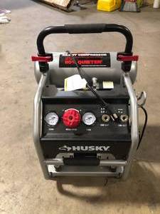 Husky 4.5 Gal. Portable Electric-Powered Silent Air Compressor  Customer Returns See Pictures