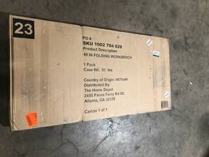 Industrial 4 ft. Folding Wood Top Workbench   Customer Returns See Pictures