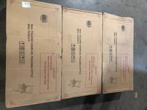 Lot of 3 Cherry Wood Contour Folding Chair   Customer Returns See Pictures