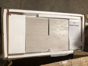 Twin Star Home 32 in. Fairfax Oak Bar Cabinet with Mirrored Doors and Stemware Rack Customer Returns See Pictures
