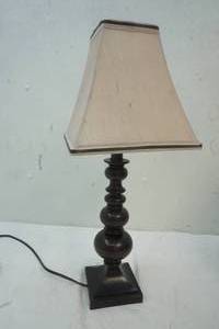 lot 256 image: Small Dark Wood table lamps