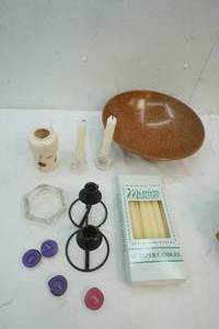 lot 272 image: Bolta Bowl, Candle Holders, Candles, ash tray