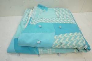 lot 288 image: Light Blue Queen handmade Quilt