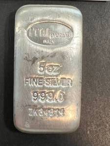 5 TROY OZ .999 FINE SILVER ITALPREZIOSI BAR
