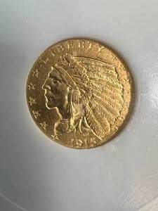1915 US $2.50 GOLD INDIAN PCI MS64