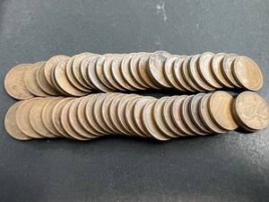 ROLL OF 50 US WHEAT CENTS ALL 1944-S