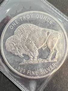 1 TROY OZ .999 FINE SILVER BUFFALO INDIAN ROUND