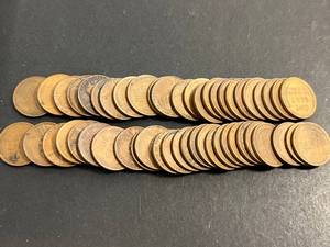 ROLL OF 50 US WHEAT CENTS ALL 1942