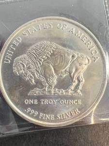 1 TROY OZ .999 FINE SILVER 2013 INDIAN BUFFALO ROUND