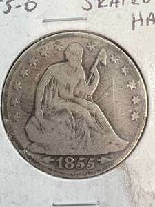 1855-O US SEATED LIBERTY HALF DOLLAR