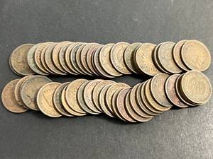 ROLL OF 50 US MIXED DATE INDIAN HEAD CENTS