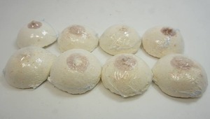 Lot of eight Boobie Bath Bombs, each approx. 3 inch in diameter.