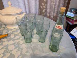 lot 171 image: Coke Glasses, Rolling Pins and Various Dishware pieces
