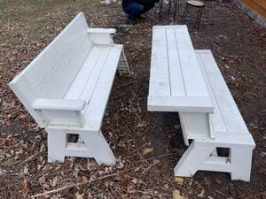 lot 173 image: Benches That Fold Into Picnic Table