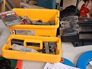 lot 187 image: Tool Box with Steering Wheel Puller Parts