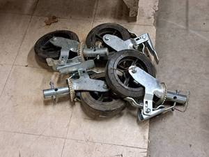lot 44 image: Lot of (4) 7-12 Scaffolding Caster Wheels
