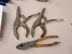 lot 262 image: (2) Vise Grips and (1) Standard Assorted Pliers