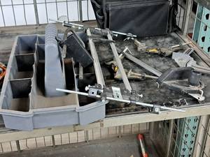 lot 378 image: 21 Plastic Tool Tray with Misc. Attachments