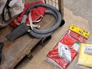 lot 408 image: Lot of (4) Vaccuum Hose Attachments and Bags Type G