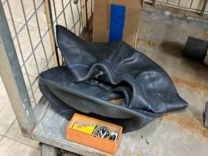 lot 407 image: Lot of (2) Rubber Tire Tubes with Tire Accessories