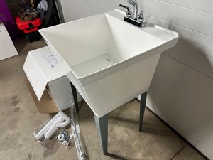 New 19 Gallon Laundry  Utility Tub Kit with Pull-Out Faucet