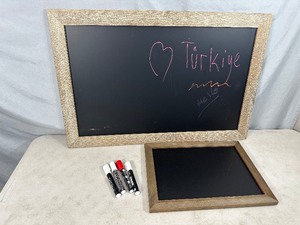 2 New Decorative Chalk Boards with Washable Markers