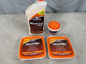 New Elmers Carpenters Wood Glue and Wood Filler