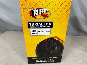 New Box of 30 Drawstring Trash Bags - 33 Gallon