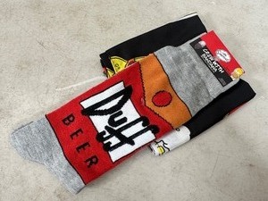 New Simpsons Duff Beer Crew Socks with Bandana Gift Set