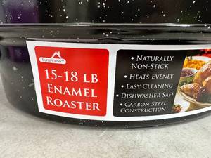 New Large Enamel Roaster Pan with Lid