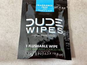 100 Individually Wrapped Dude Wipes Flushable Wipes