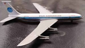 lot 35 image: Three Pan American Die Cast Metal Airplanes Made by Aero Mini, Pan American Measuring 7.5-inches Long, Pan Am 326A Measuring 7-inches Long, Pan Am N Flight