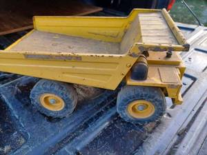lot 48 image: 1986 Remco Toys, Inc. Dump Truck - Has Good Year NHS Super Terra Grip Plastic Wheels, Sandbox Toy, Truck is Smaller than a Tonka Mighty Dump