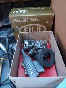 lot 60 image: Sport Flying Model and Hobby RC Model Airplane Parts, Fuji High Performance, Easy Starting Glow Model Engines, O.S. Max-20s,  Perfect Product Gas Tank