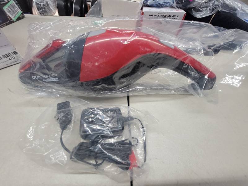 Dirt Devil Handheld Cleaner Quick Flip 8 Volt Lithium Cordless Red Hand Vacuum - Works