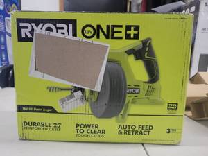 Ryobi One 18-Volt Drain Auger (Tool Only), Tested, Works, Slightly Used.