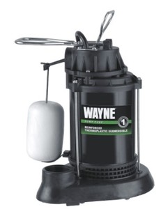 Wayne 12 HP 4,300 Gph Thermoplastic Vertical Float Switch AC Submersible Sump Pump, Tested, Works May be slightly used.
